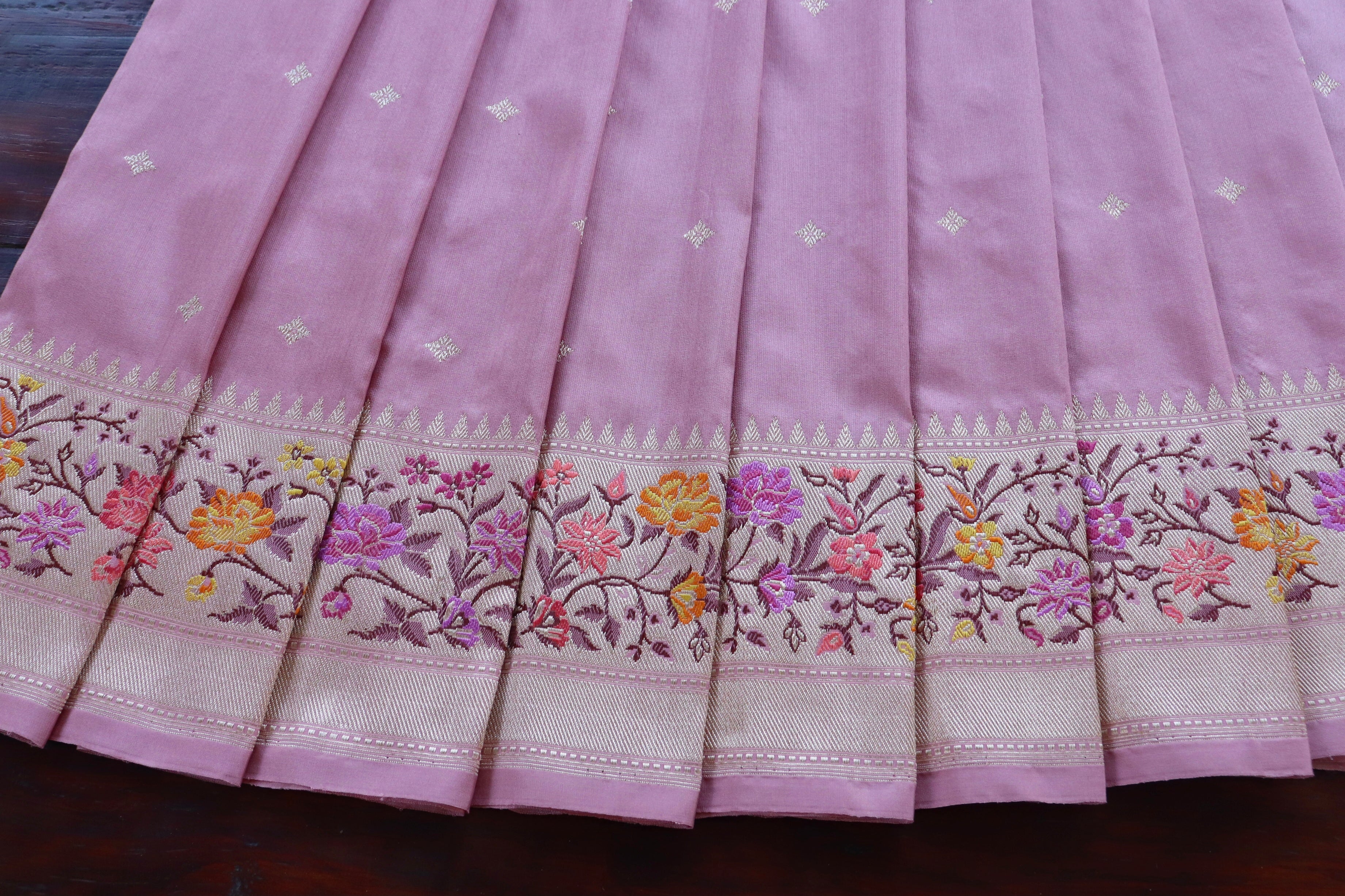 Baby Pink Pure Katan Silk Handloom Banarasi Saree