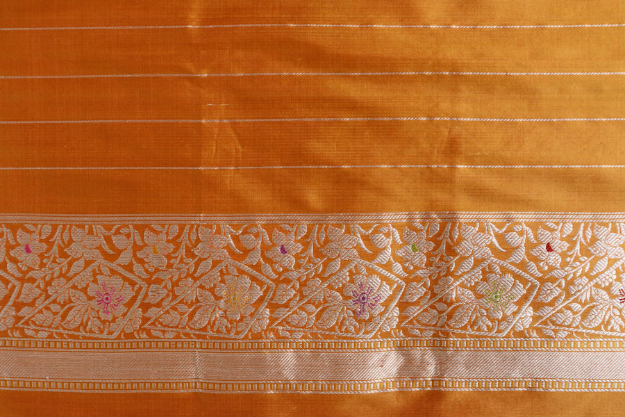 Rust Kairy Pure Silk Handloom Banarasi Saree