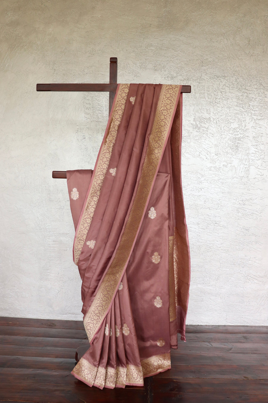 Mauve Alfi Pure Silk Handloom Banarasi Saree