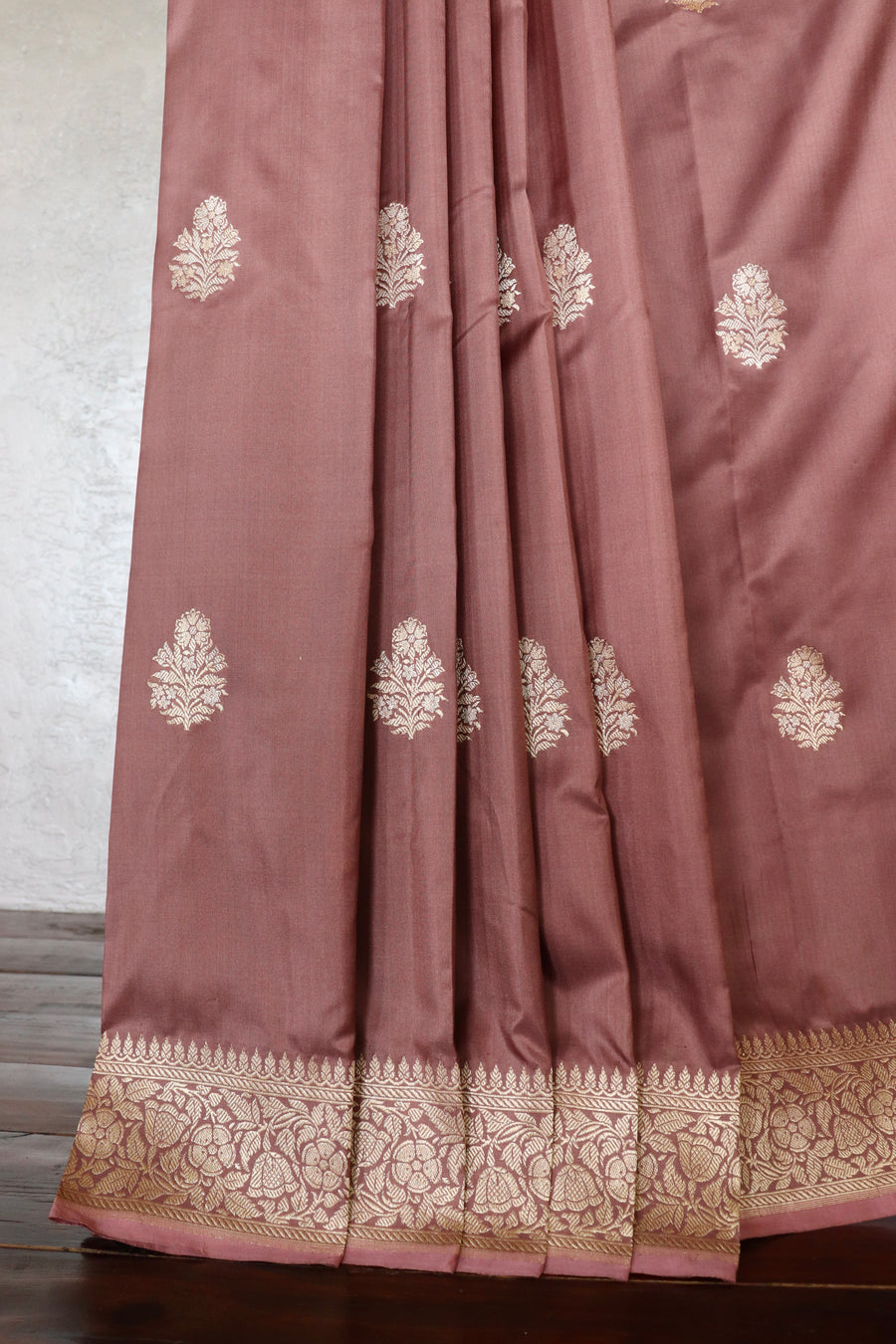 Mauve Alfi Pure Silk Handloom Banarasi Saree