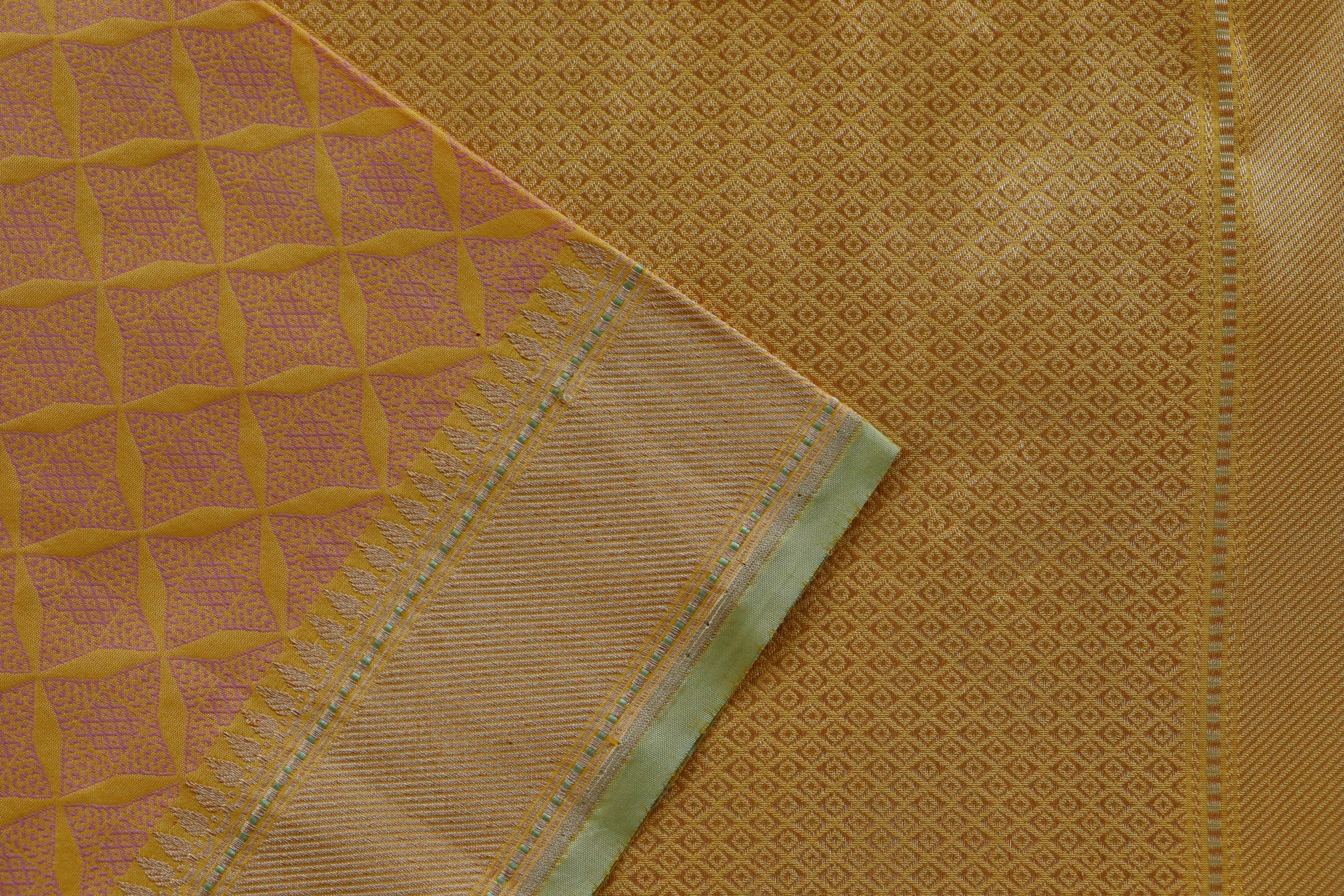 Yellow Tanchoi Pure Silk Handloom Banarasi Saree