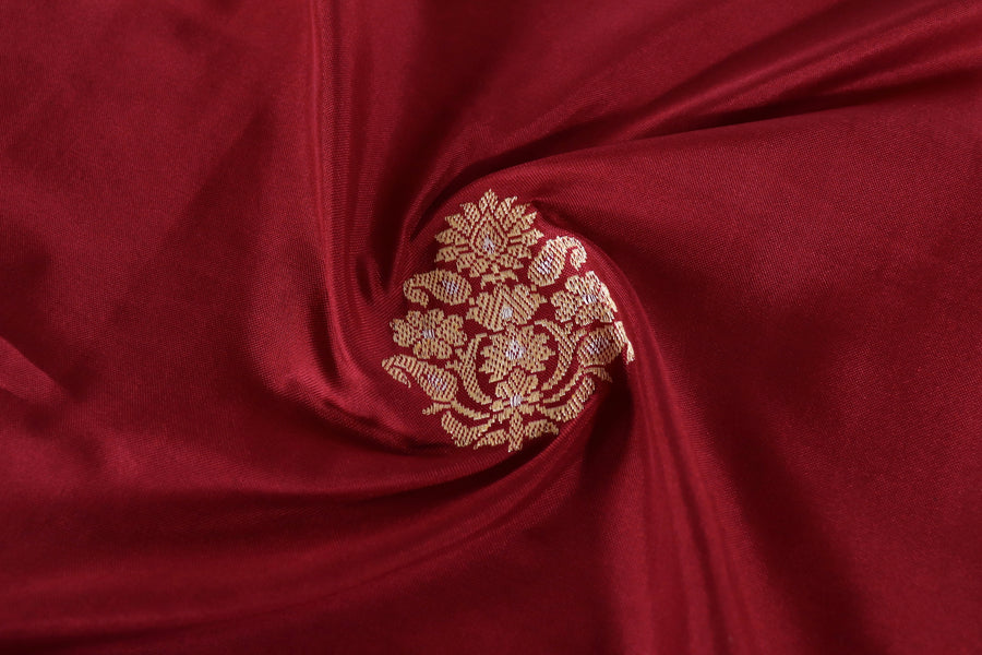 Maroon Kadhua Motif Pure Silk Handloom Banarasi Saree