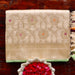 Cream handloom Banarsi saree with jangla motifs in pure silk