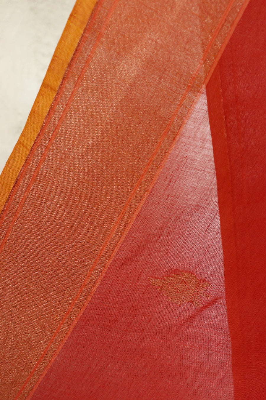 Red Cotton Banarasi Handloom Saree