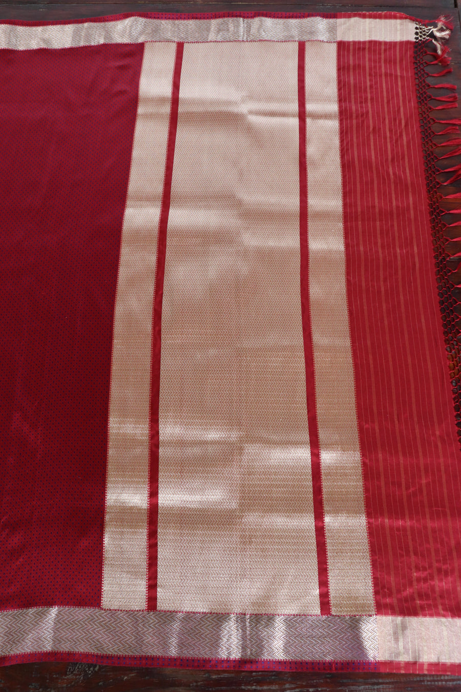 Purple & Maroon Do Rukhi Resham Handwoven Banarasi Tanchoi Silk Saree