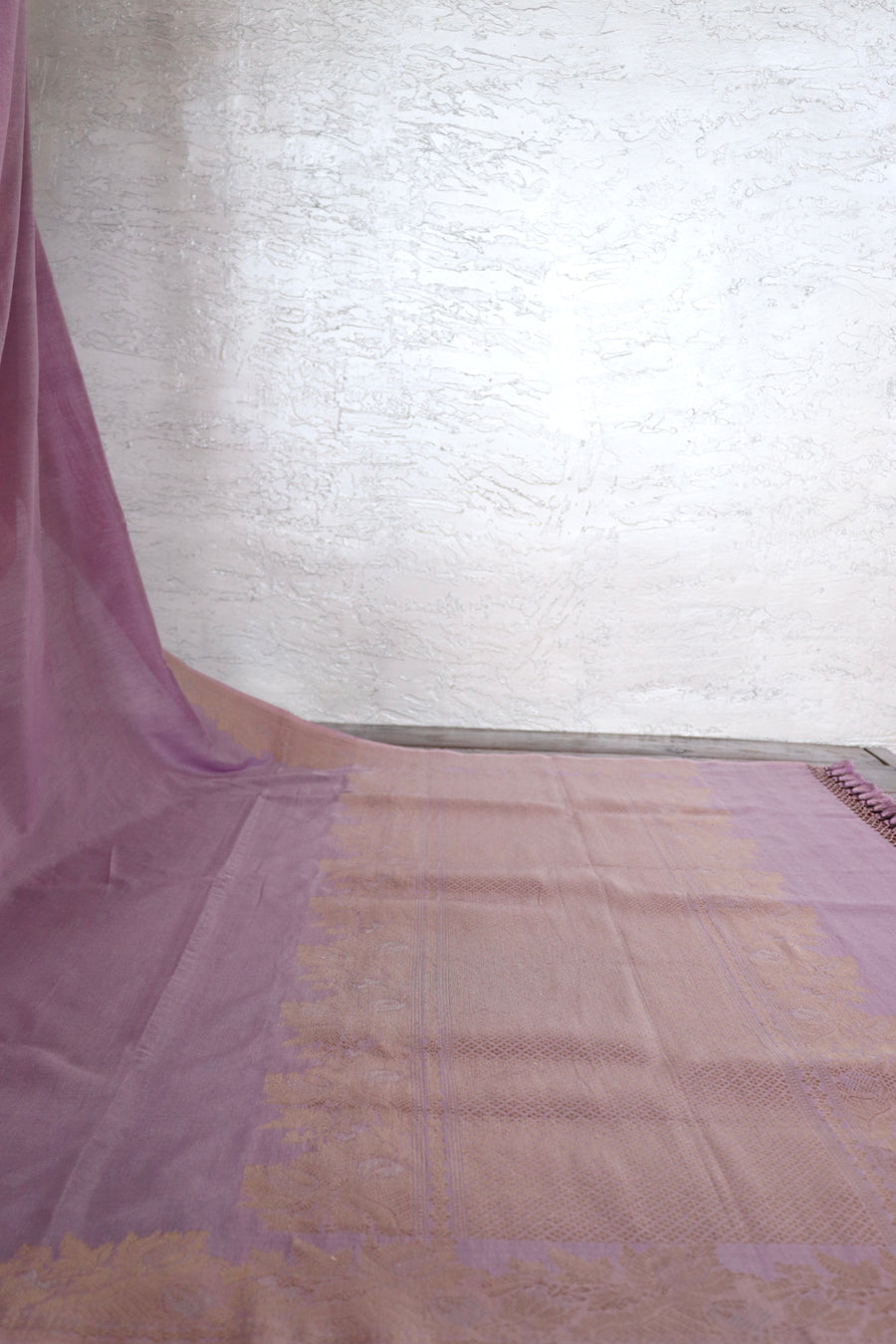 Lilac Sona Rupa Pure Silk Handloom Banarasi Saree