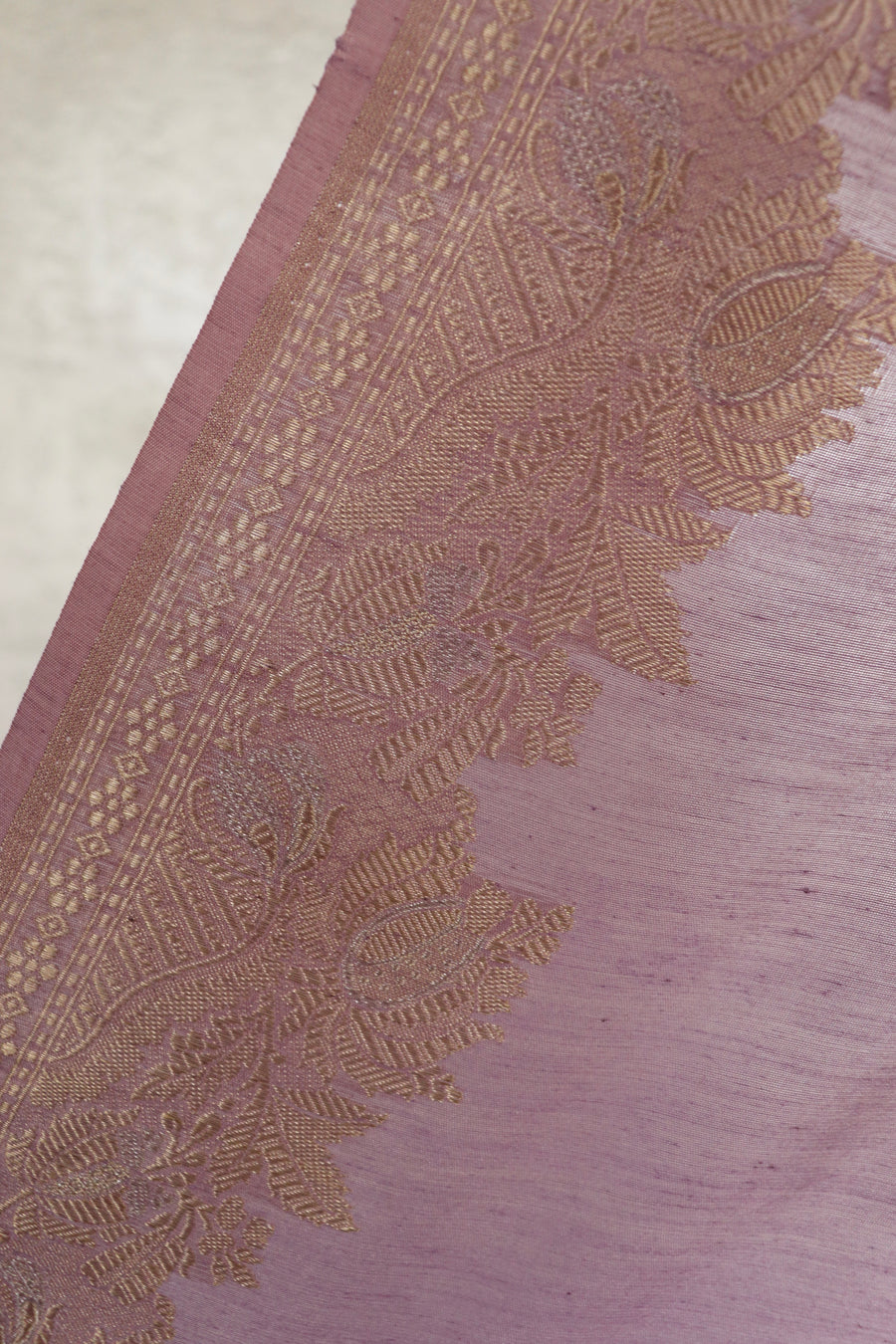 Lilac Sona Rupa Pure Silk Handloom Banarasi Saree