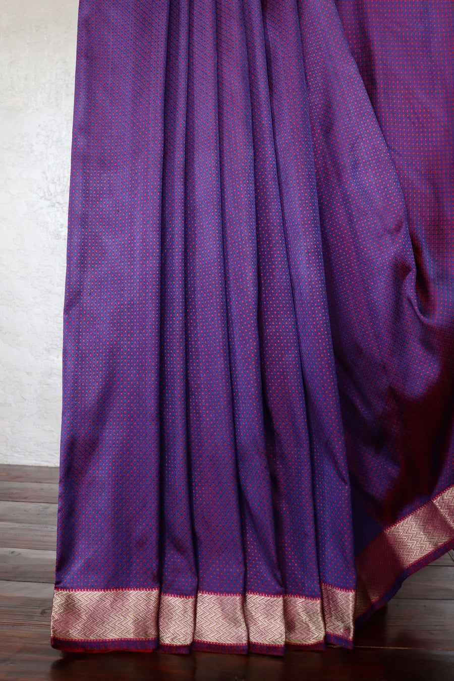 Purple & Maroon Do Rukhi Resham Handwoven Banarasi Tanchoi Silk Saree
