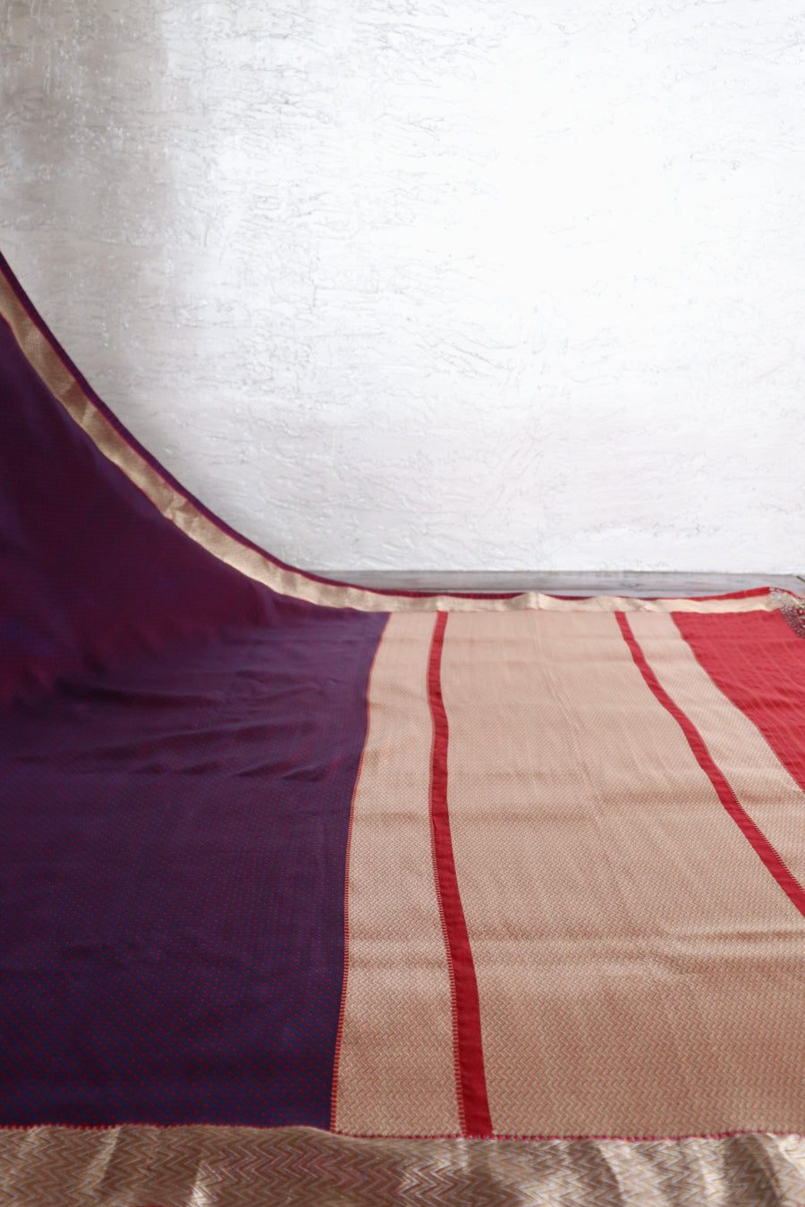 Purple & Maroon Do Rukhi Resham Handwoven Banarasi Tanchoi Silk Saree