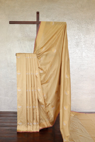 Beige Sona Rupa Pure Silk Banarasi Saree | Stuti Weaves