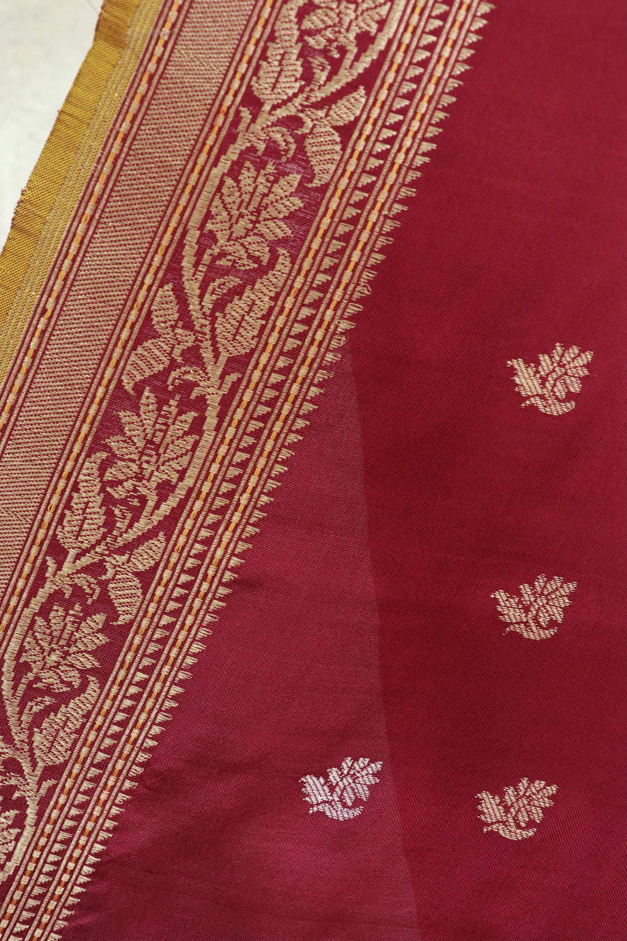 Burgundy Kadhua Motif Pure Silk Handloom Banarasi