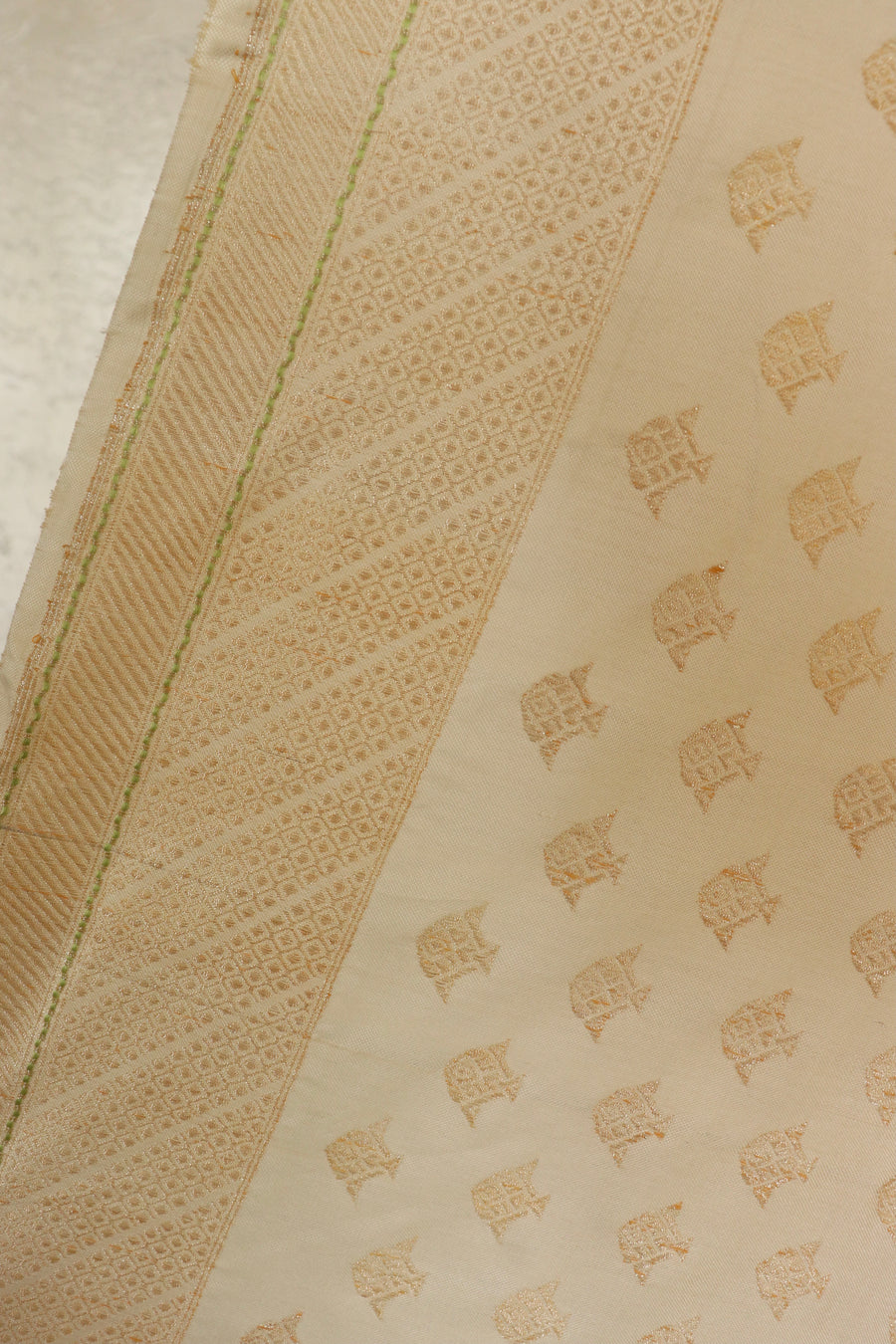 Shwetambri Matsya Buti Pure Zari Silk Saree