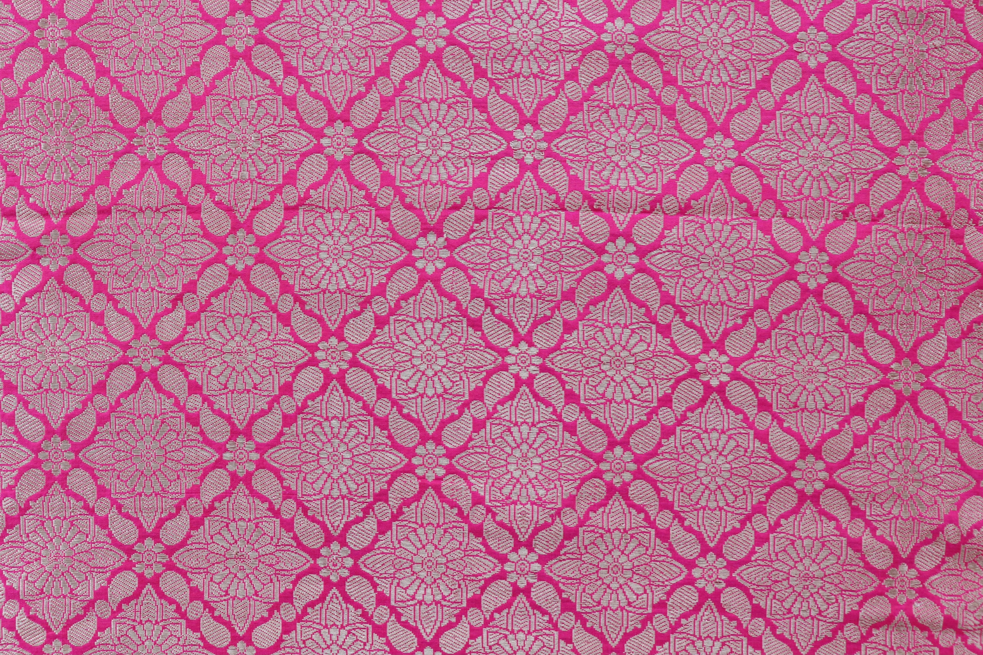 Hot Pink Kadhua Pure Silk Banarasi Lehenga