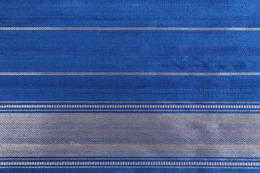 Blue Floral Border Pure Silk Handloom Banarasi Saree