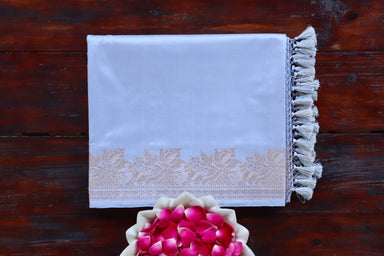 Light Blue handloom Banarsi saree with sona rupa motifs in pure silk
