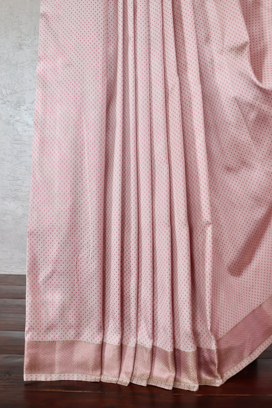 Blush Pink Butidar Banarsi Silk Saree — SKU 2027180801
