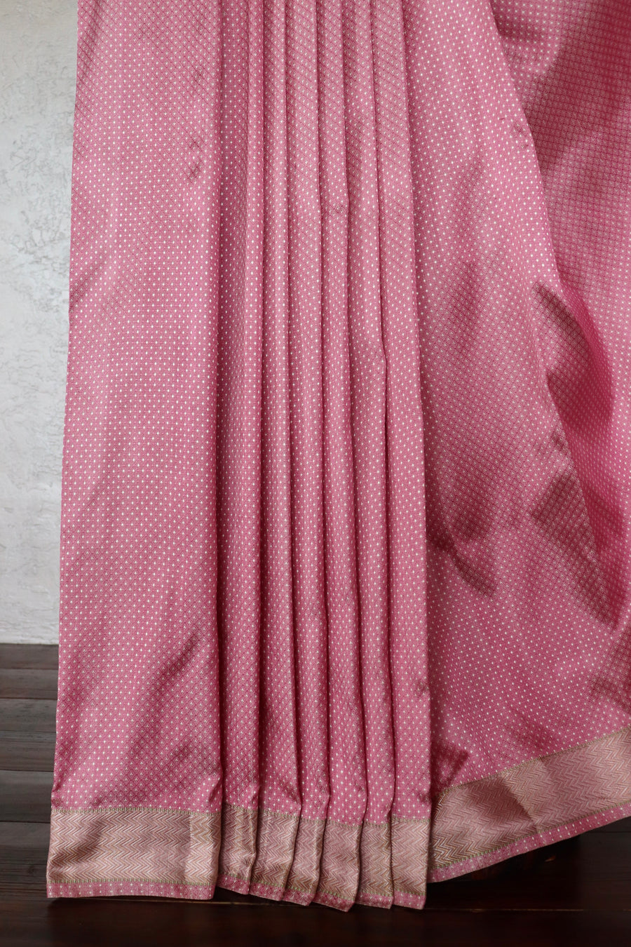 Blush Pink Butidar Banarsi Silk Saree — SKU 2027180801