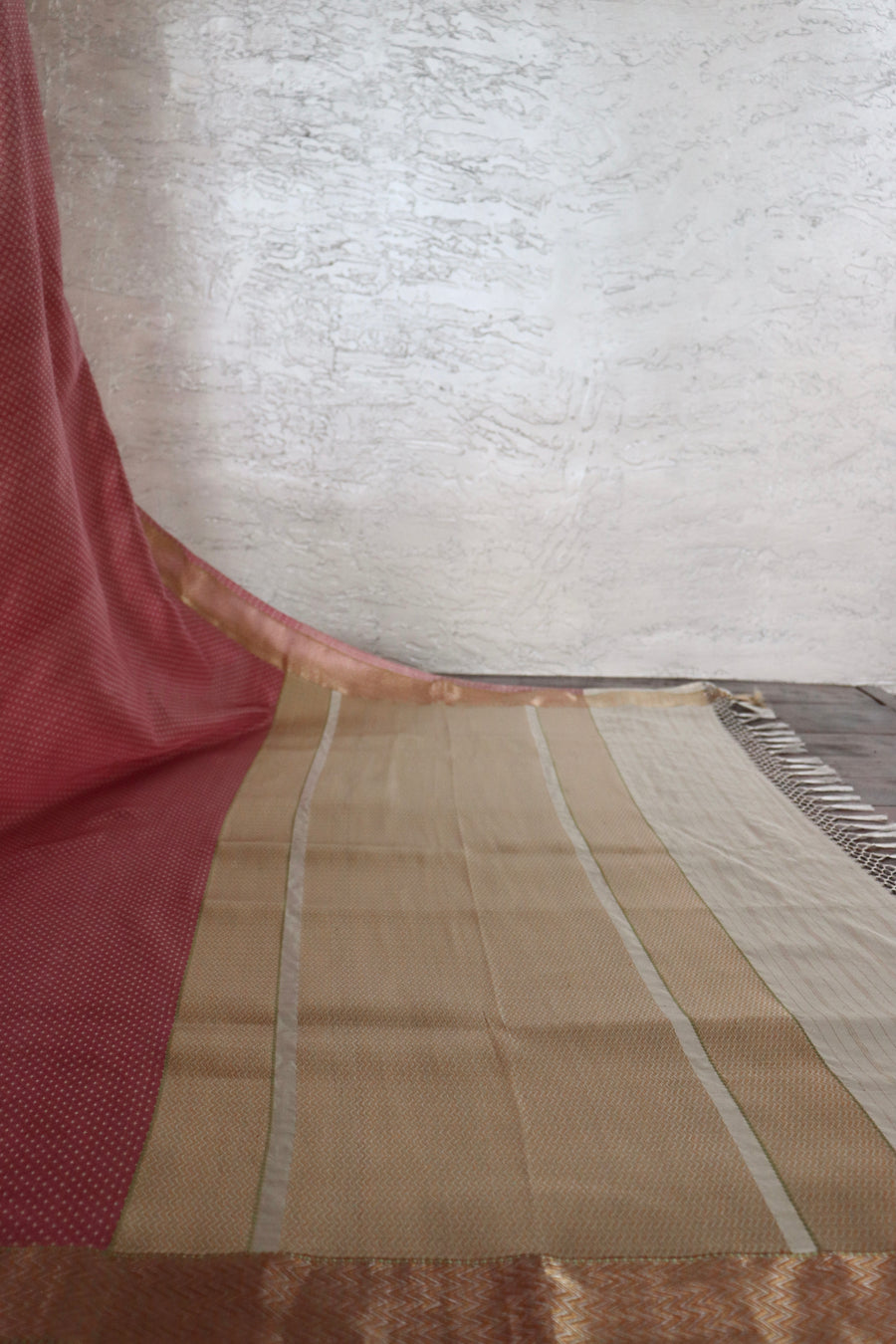 Blush Pink Butidar Banarsi Silk Saree — SKU 2027180801