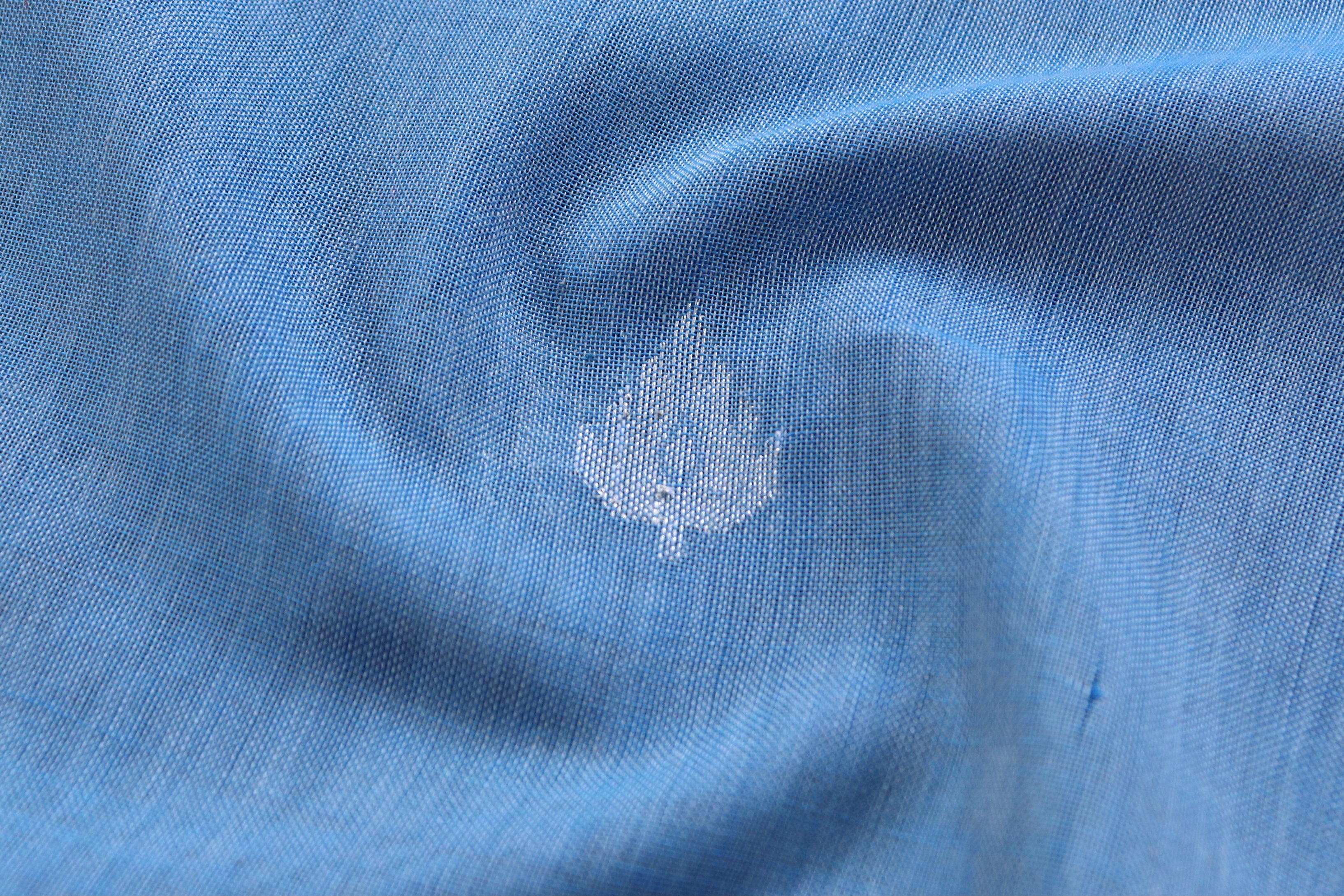 Light Blue Kadhua Pure Cotton Handwoven Saree