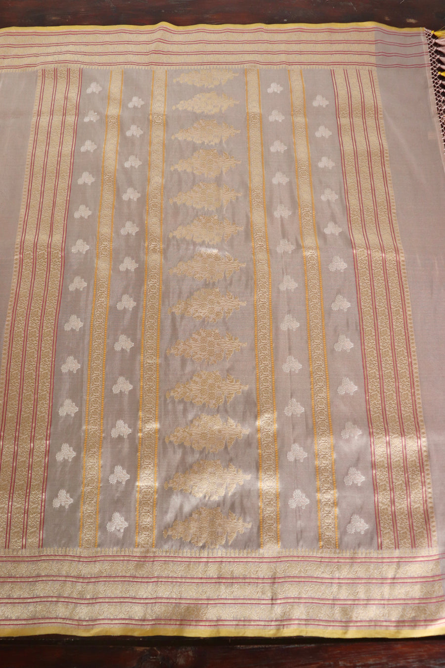 Sandalwood Kadhua Motif Pure Silk Handloom Banarasi Saree