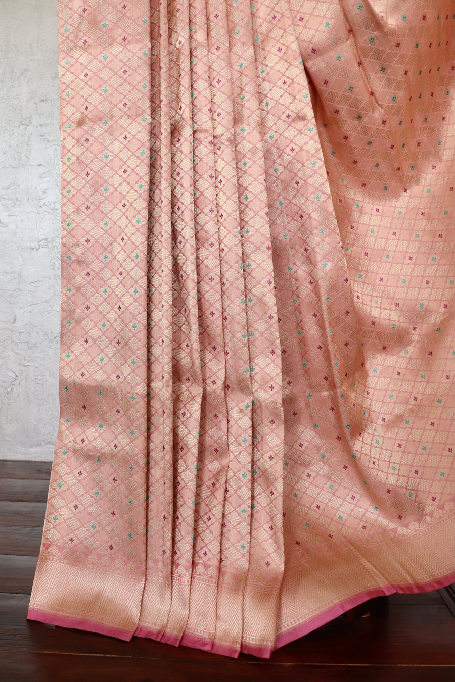 Rose Meenadar Broacde Banarsi Silk Saree