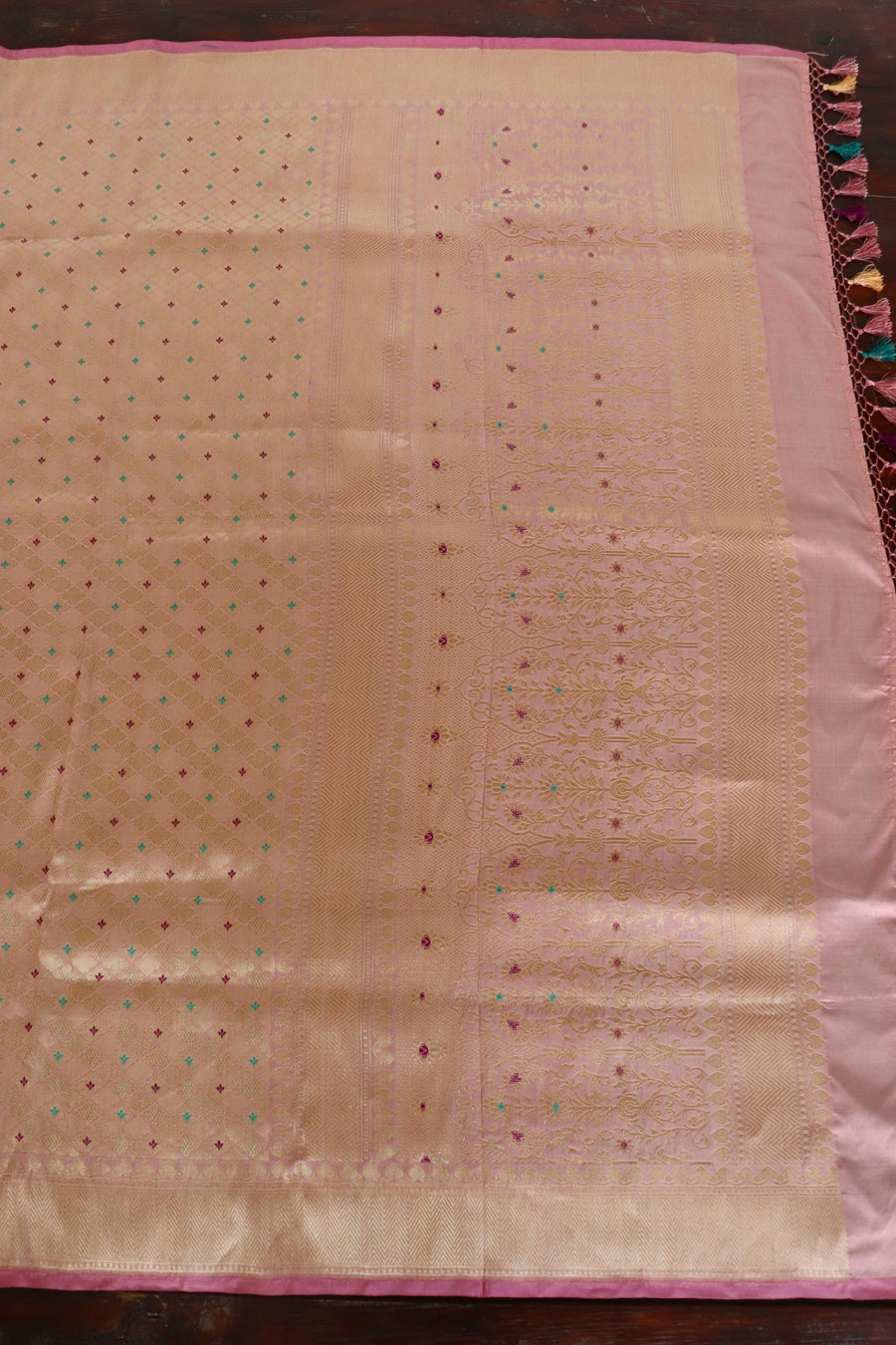Rose Meenadar Broacde Banarsi Silk Saree