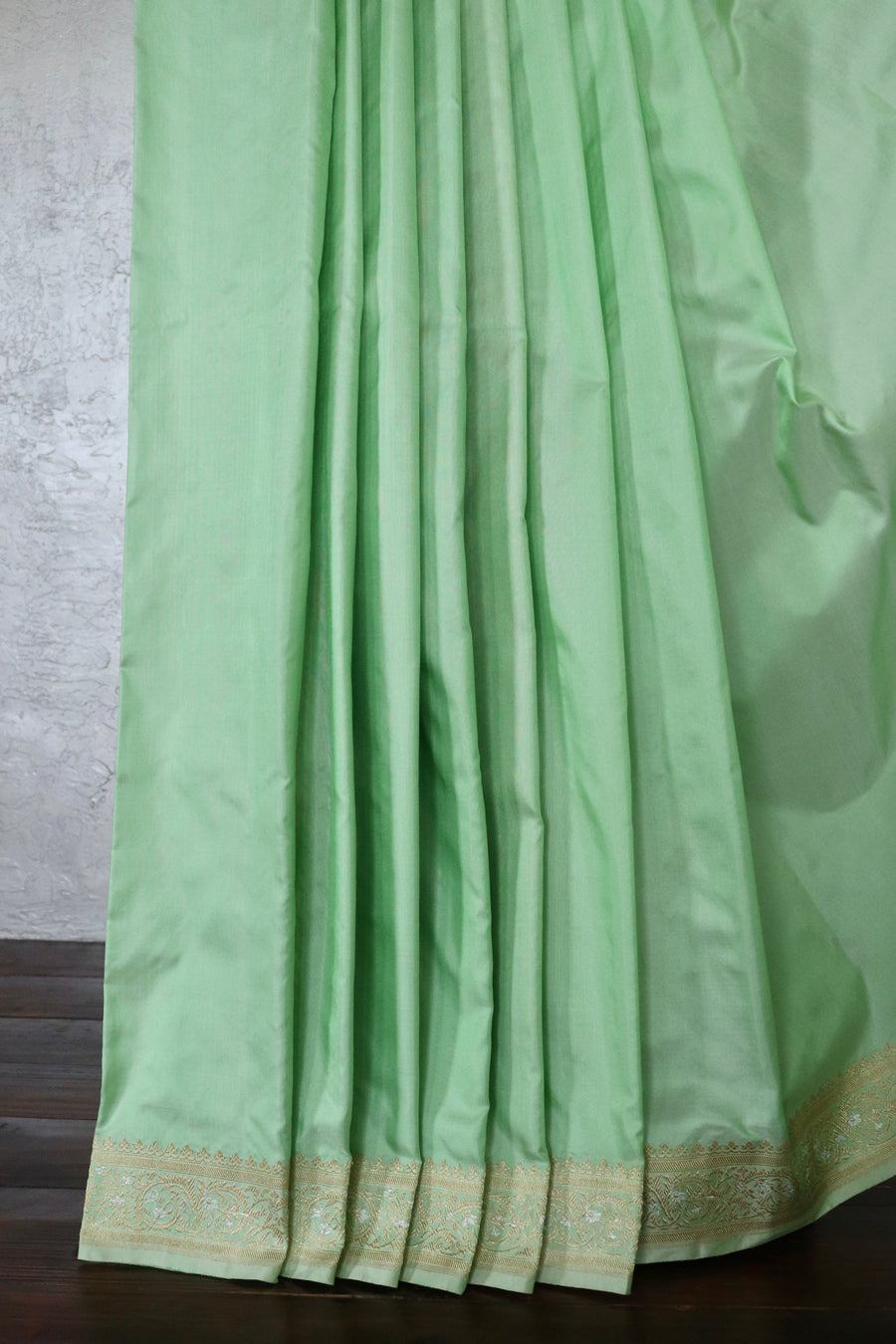 Mint Sona Rupa Pure Silk Handloom Banarasi Saree