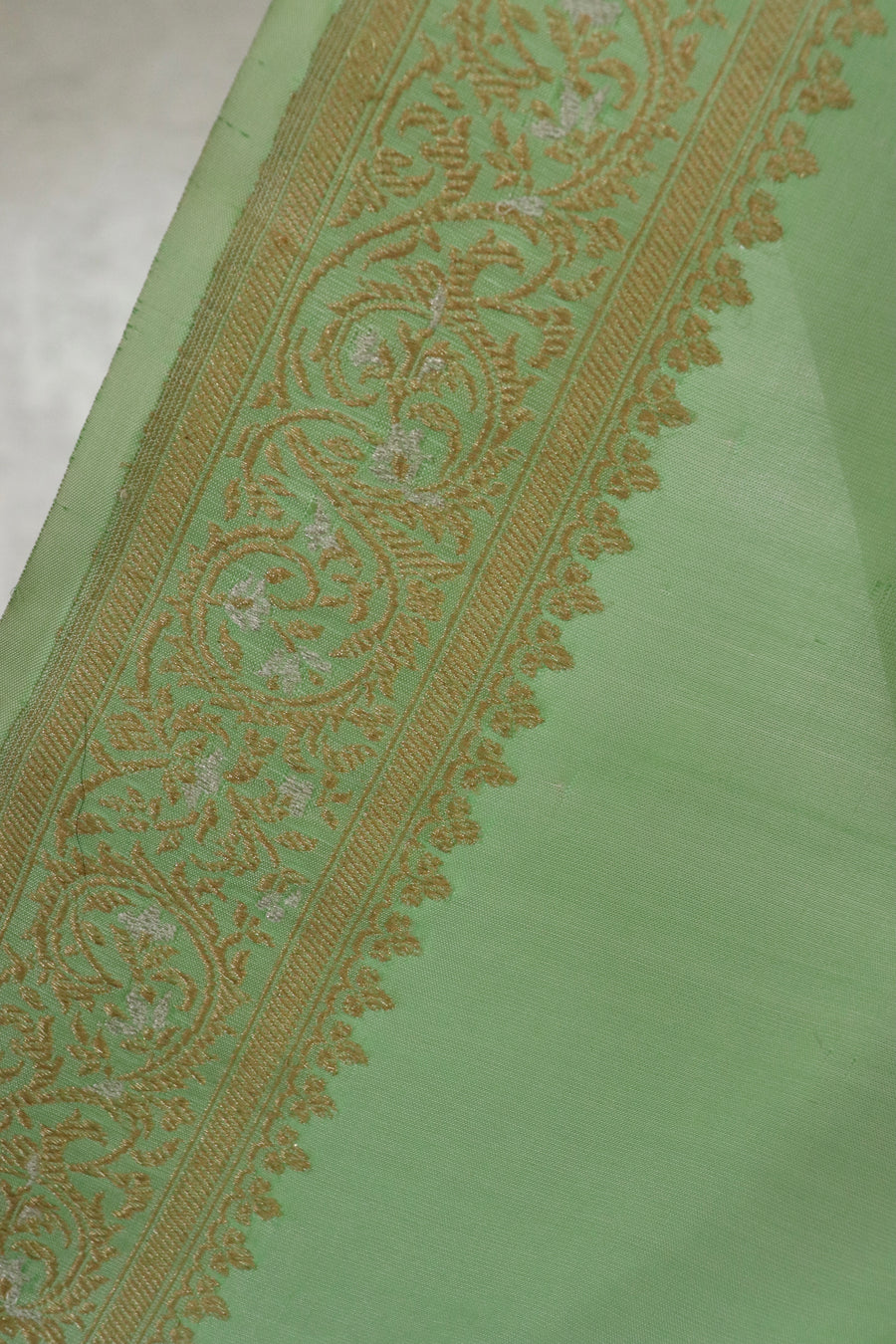 Mint Sona Rupa Pure Silk Handloom Banarasi Saree