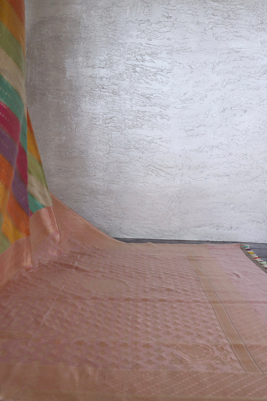 Multicolor Banarasi Rangkaat Pure Silk Handloom Saree