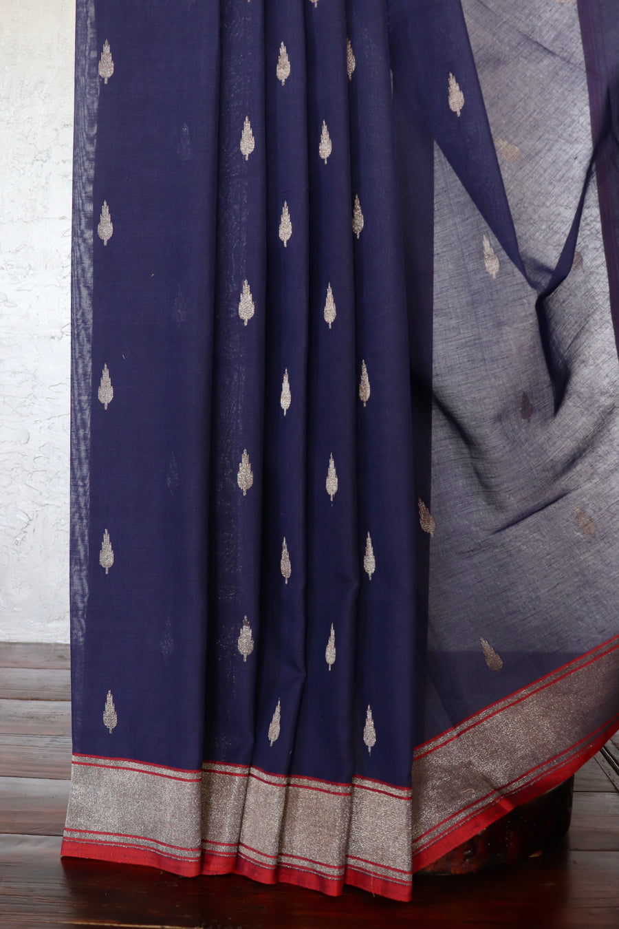 Neelambari Pure Zari Handwoven Cotton Banarasi Saree