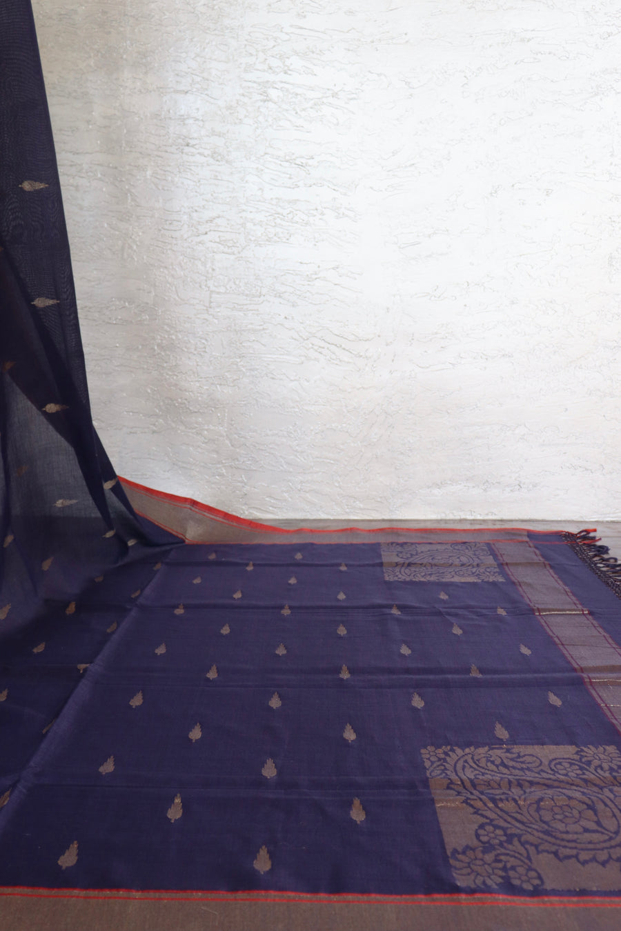 Neelambari Pure Zari Handwoven Cotton Banarasi Saree