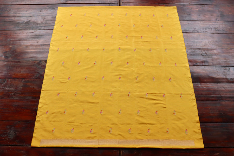 Marigold Meenadar Handwoven Banarsi Silk Suit