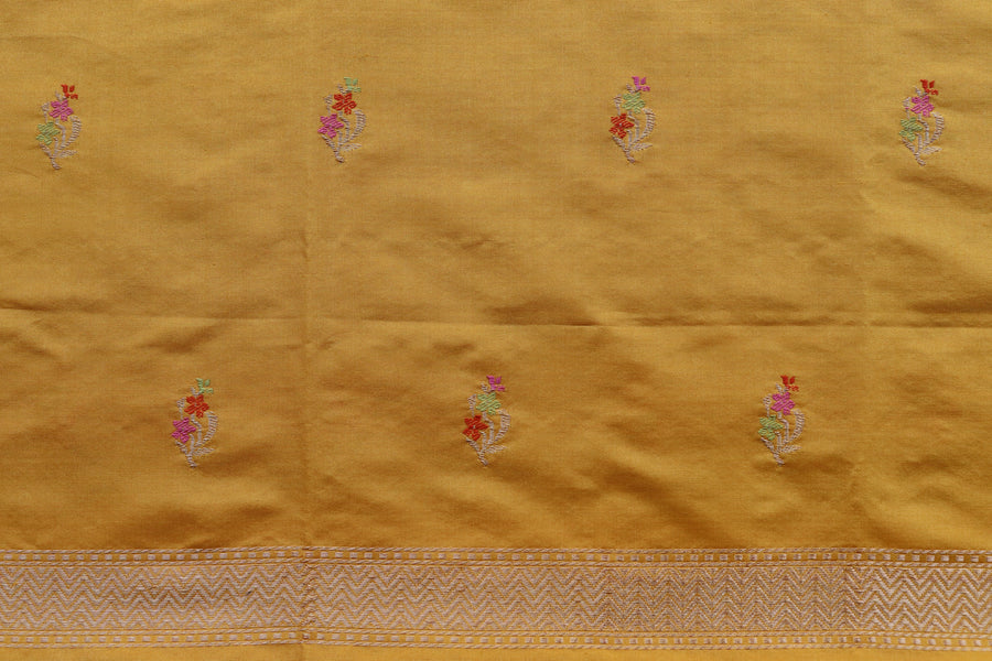 Marigold Meenadar Handwoven Banarsi Silk Suit