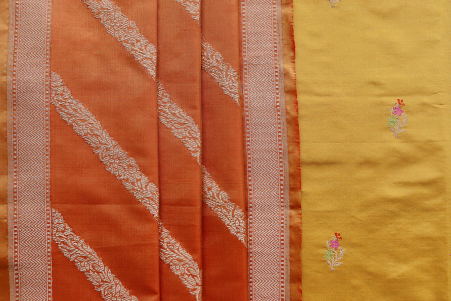 Marigold Meenadar Handwoven Banarsi Silk Suit
