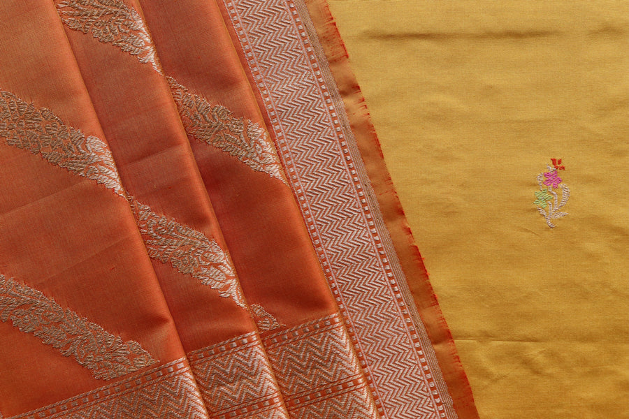 Marigold Meenadar Handwoven Banarsi Silk Suit