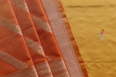 Marigold Meenadar Banarsi Silk Saree | Handwoven