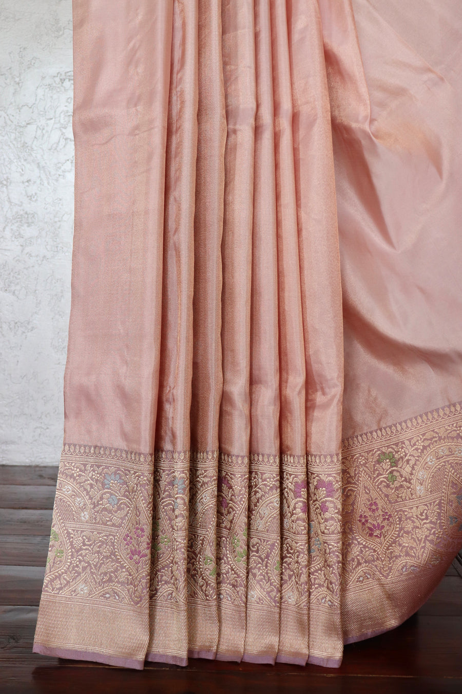 Baby Pink & Baby Purple Tissue With Meenadar Silk | Stuti Weaves