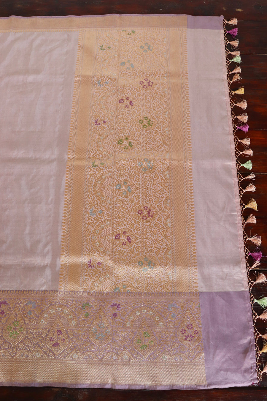Baby Pink & Baby Purple Tissue With Meenadar Silk | Stuti Weaves