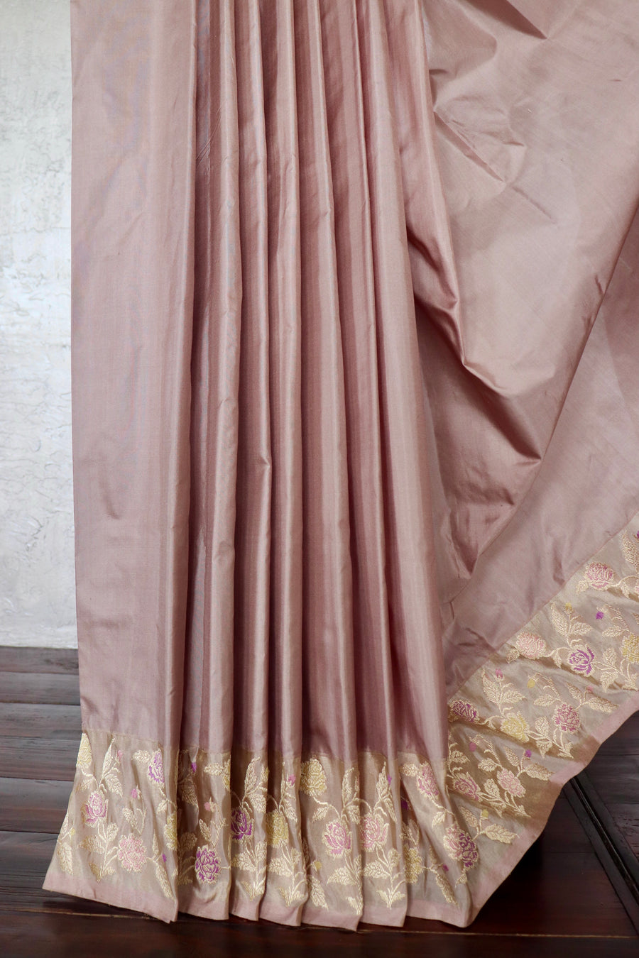 Grey Kadhua Pure Katan Silk Handloom Banarsi Saree