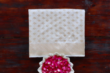 handloom Banarsi saree with buti motifs in pure silk