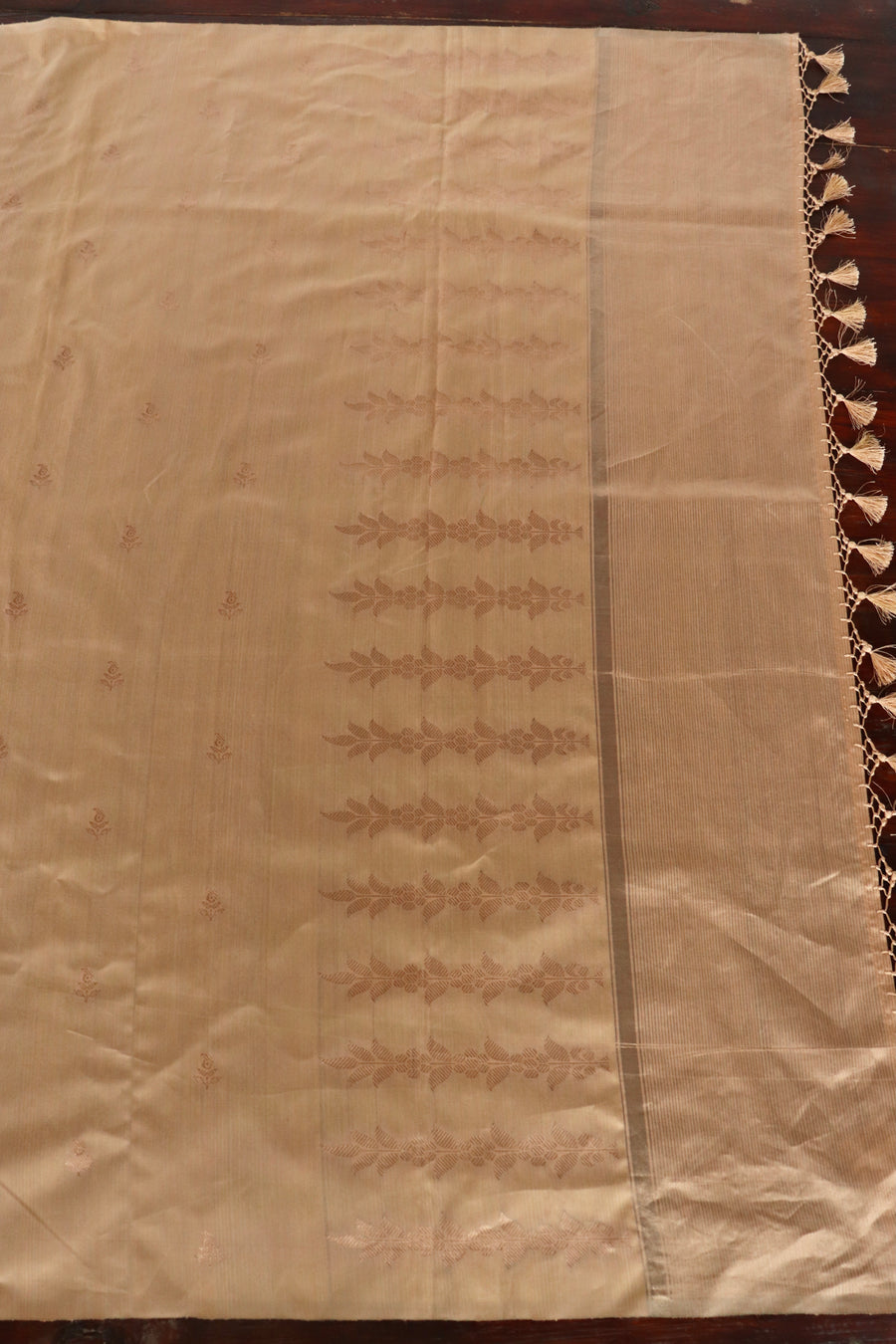 Beige Virsa Handwoven Banarsi Saree