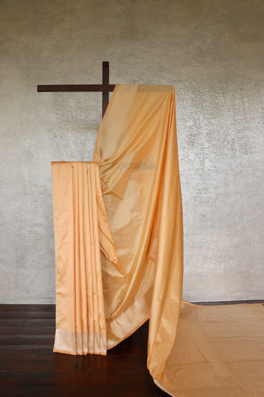 Peach Kuniya Pure Silk Banarasi Saree | Stuti Weaves