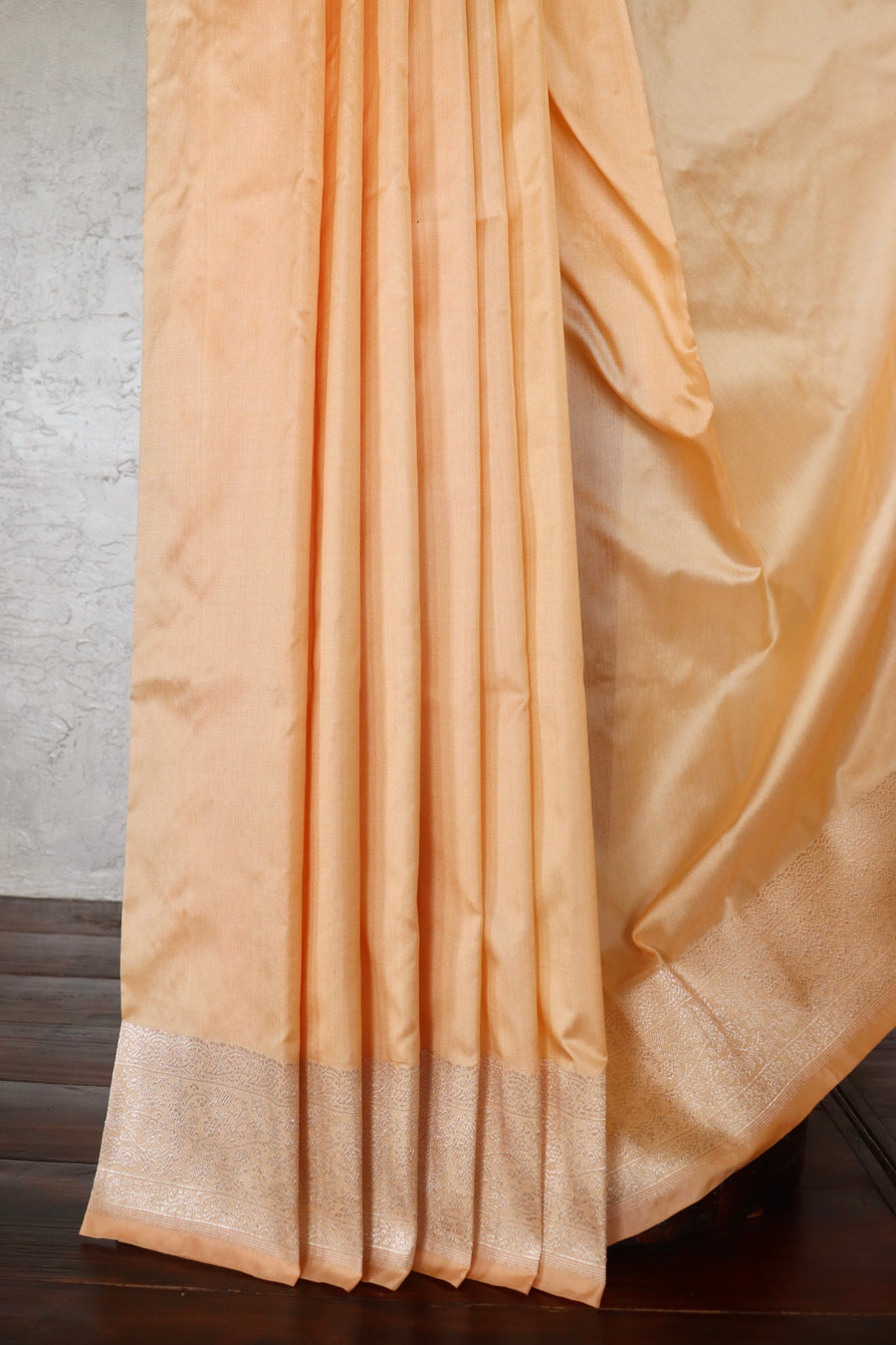 Peach Kuniya Pure Silk Banarasi Saree | Stuti Weaves