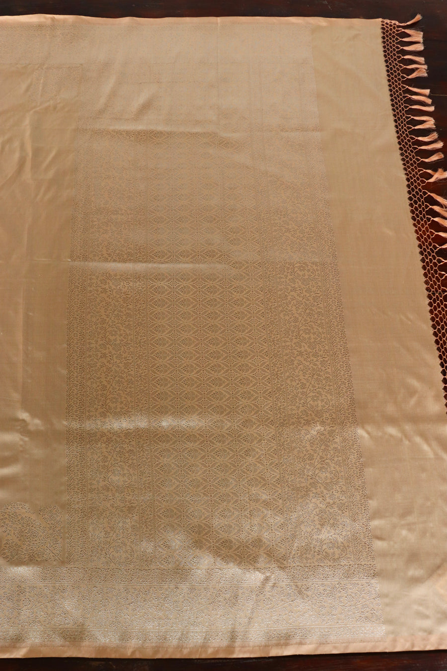 Peach Kuniya Pure Silk Banarasi Saree | Stuti Weaves