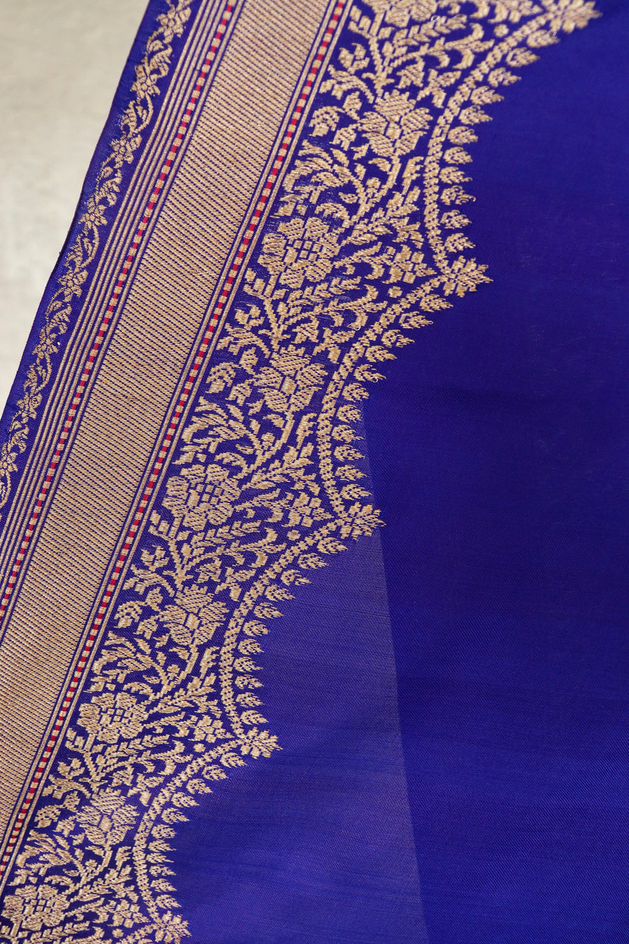Cobalt Butterfly Buti Banarasi Katan Silk Handwoven Saree