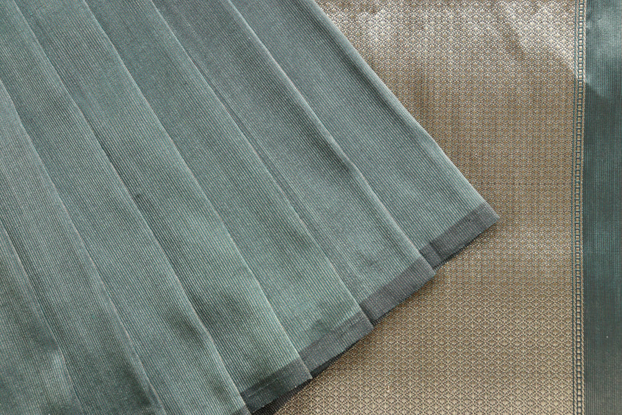 Deep Green Tissue Silk Banarasi Handwoven Saree