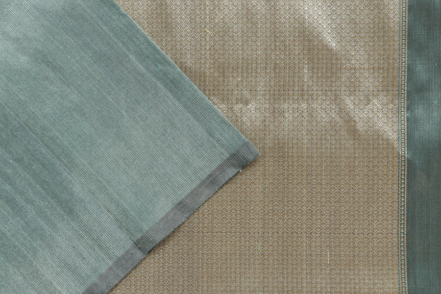 Deep Green Tissue Silk Banarasi Handwoven Saree