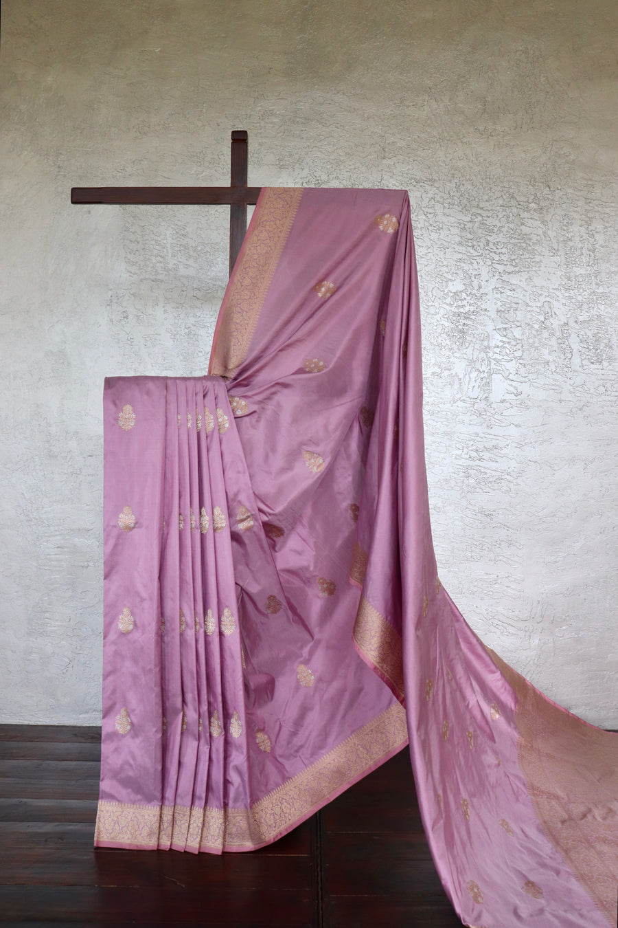 Lilac Alfi Pure Silk Handloom Banarasi Saree