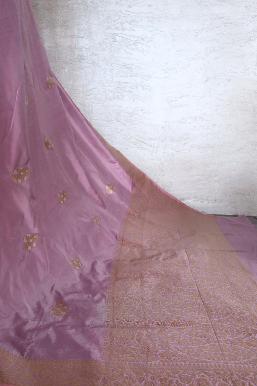 Lilac Alfi Pure Silk Handloom Banarasi Saree