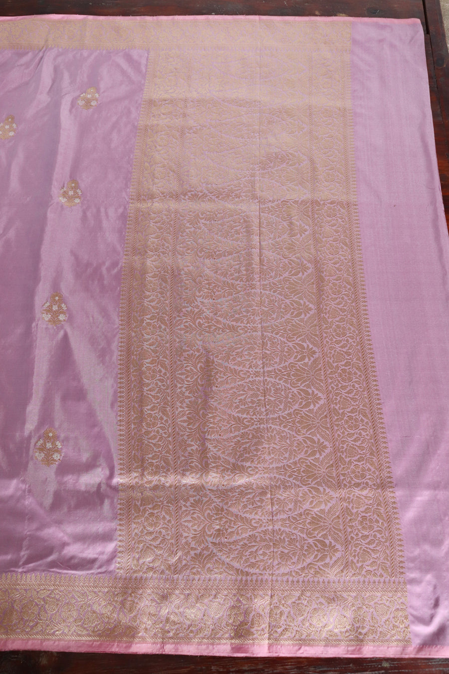 Lilac Alfi Pure Silk Handloom Banarasi Saree